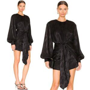 Significant Other | NEW Lila Satin Tie Front Mini Dress in Black Size 2